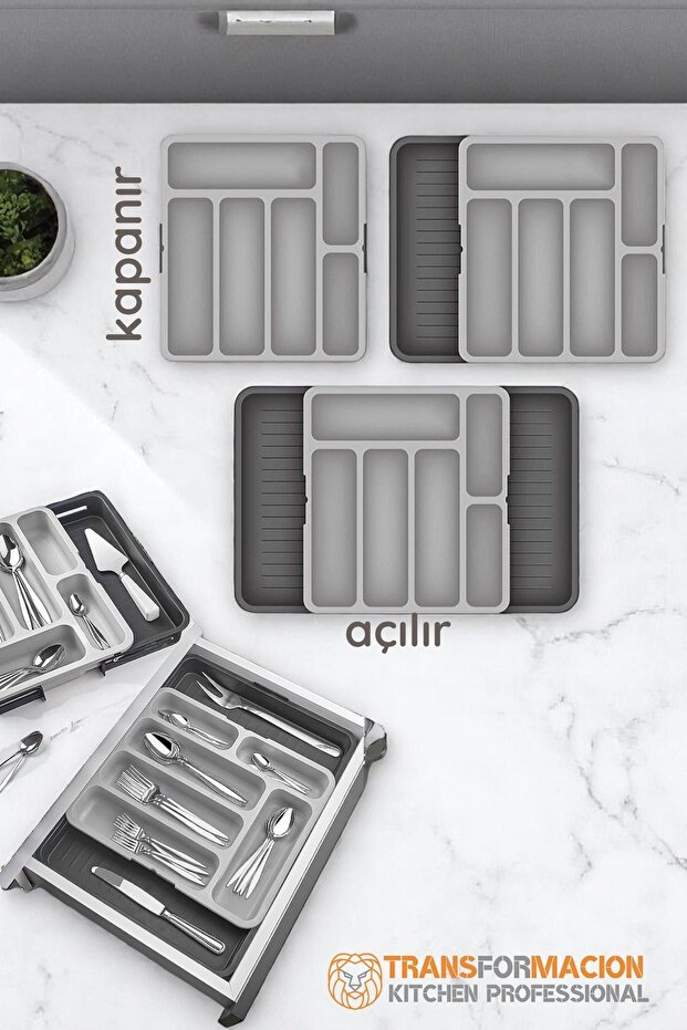 Double-Sided Extendable Adjustable Drawer Spoon Holder 721772 - 1