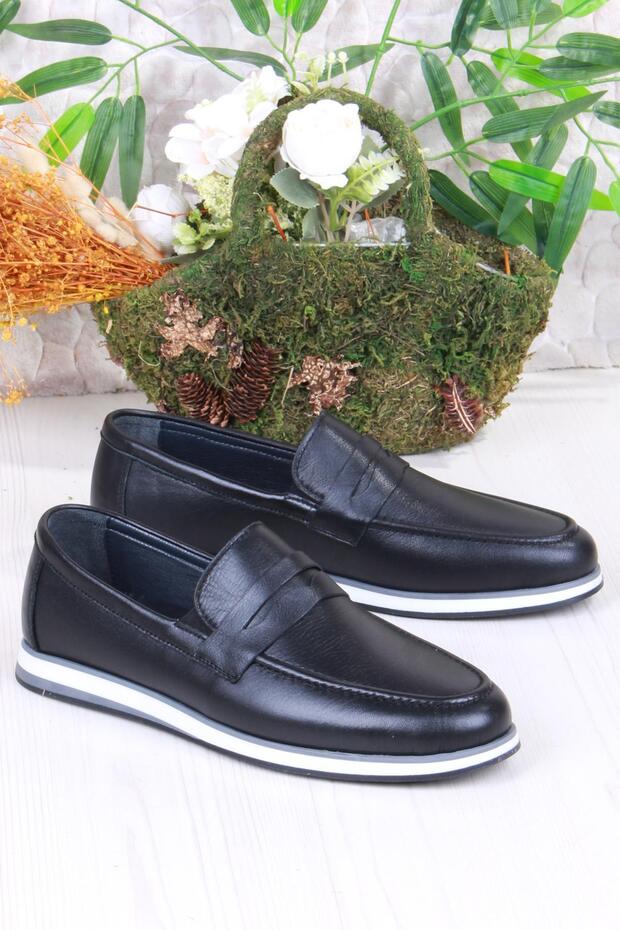 424677 Comfortable Inner and Outer Genuine Leather Loafer Men's Shoes