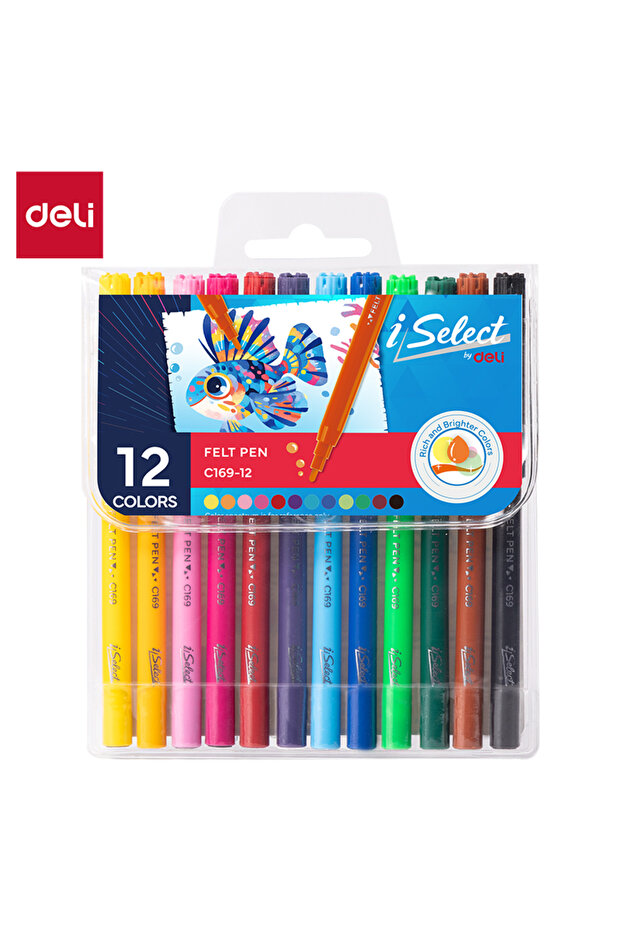 EC169-12 Felt Pen - 12 colors - ideal for creative drawing
