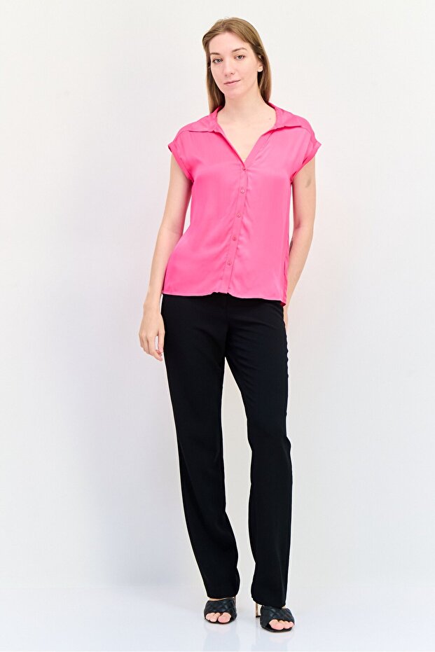 Women Regular Fit Solid Blouse, Pink - 2