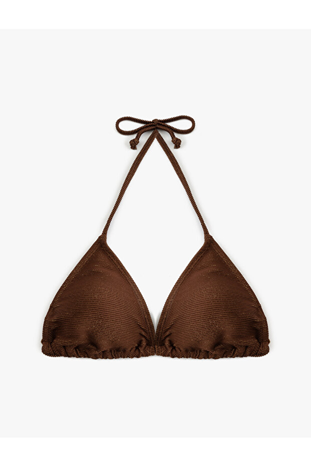 Glitter Lightweight Support Halter Triangle Bikini Top