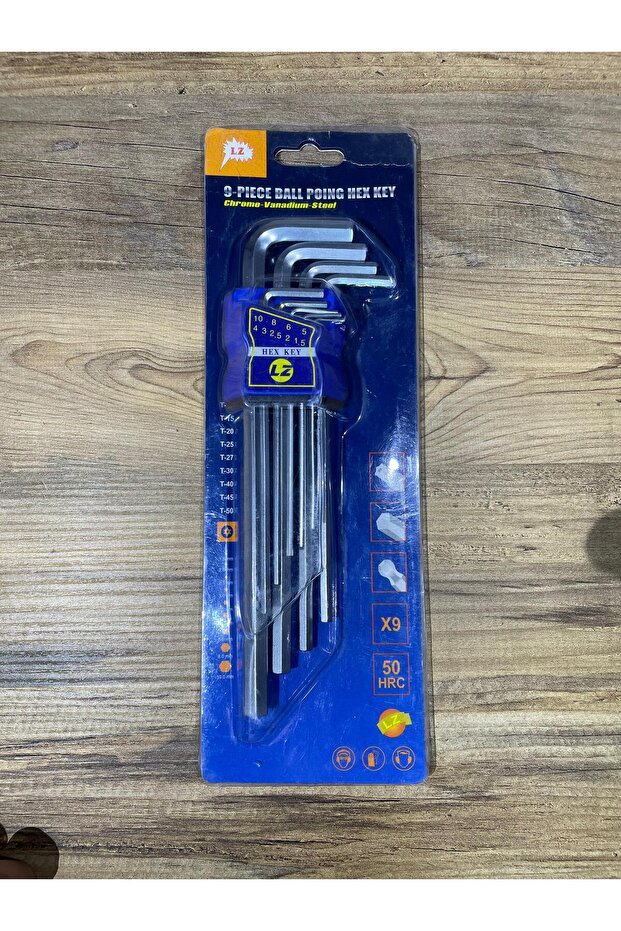 Lz 9-Piece L Type Allen Key Set – 1.5 mm – 10 mm | Chrome Vanadium | 50 Hrc Hardness