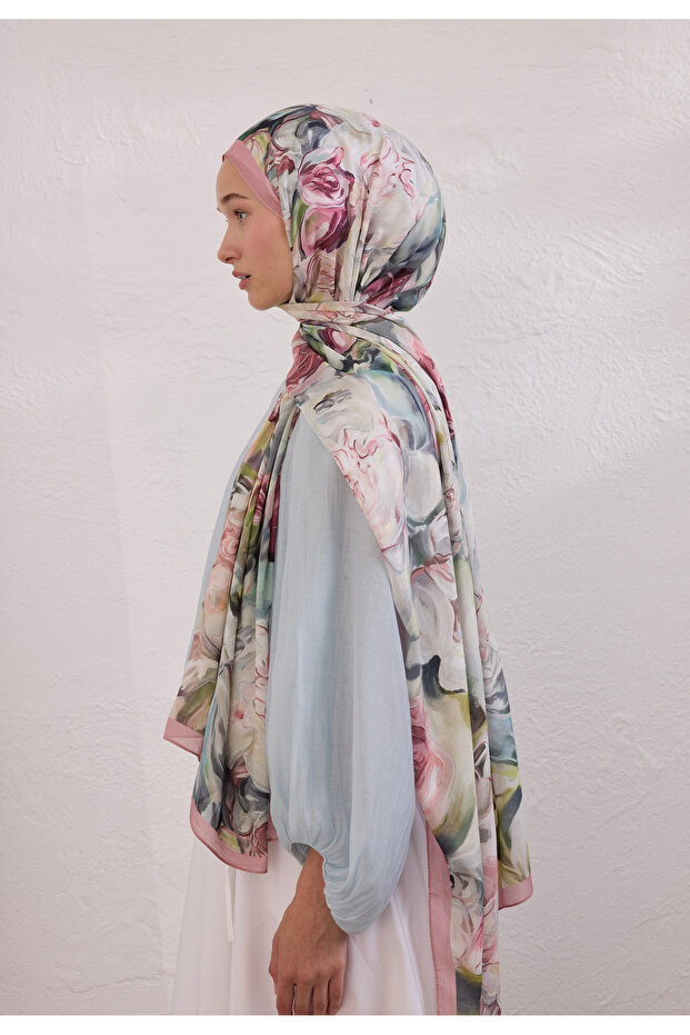 NERISSA DESEN RAMİ ŞAL SOFT PEMBE - 3