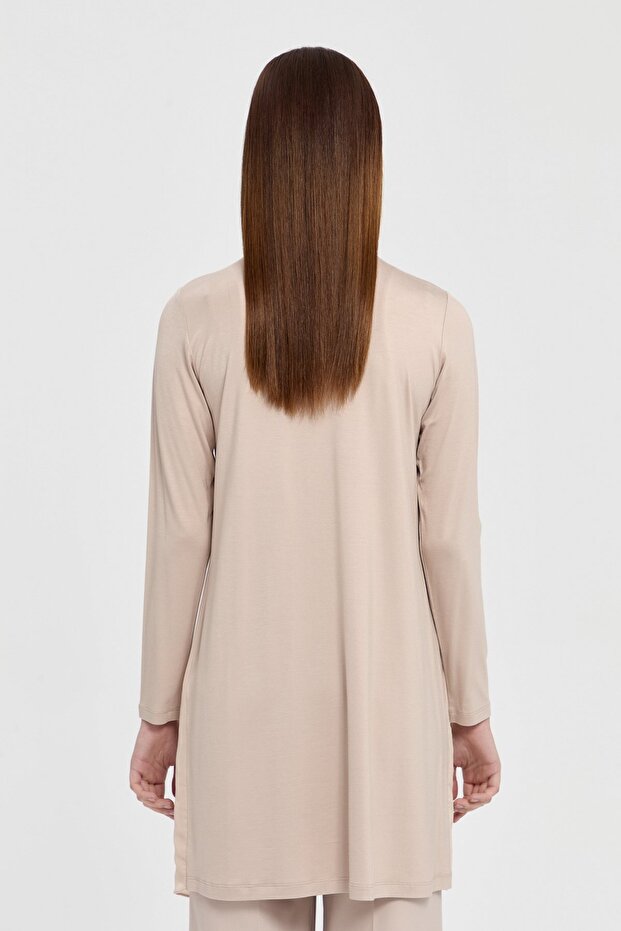 Şifonlu Penye Tunik Taş - 6