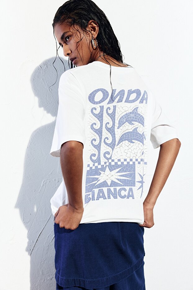 Dalgalar ve yunuslar tişört - 5