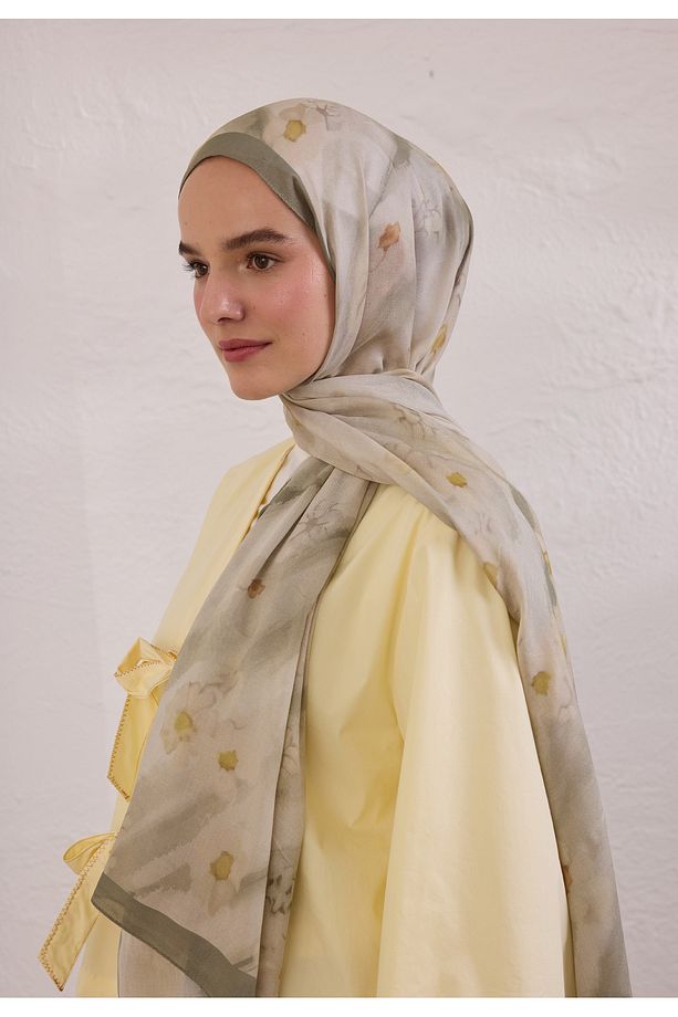 SOFT DAISY DESEN RAMİ ŞAL SOFT YEŞİL - 4