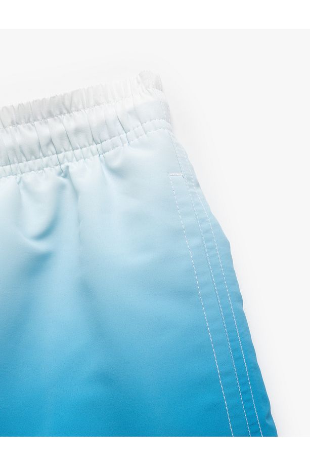 Oversize Desenli Cepli Beli Bağcıklı Deniz Şortu - 7