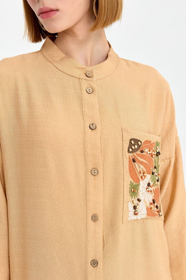 Cebi Nakışlı Tunik Camel - 7