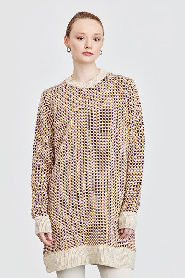 Vintage Triko Tunik Mor - 8