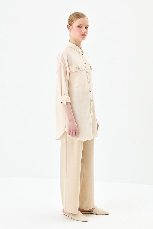 Taş Detaylı Oversize Tunik Taş - 5