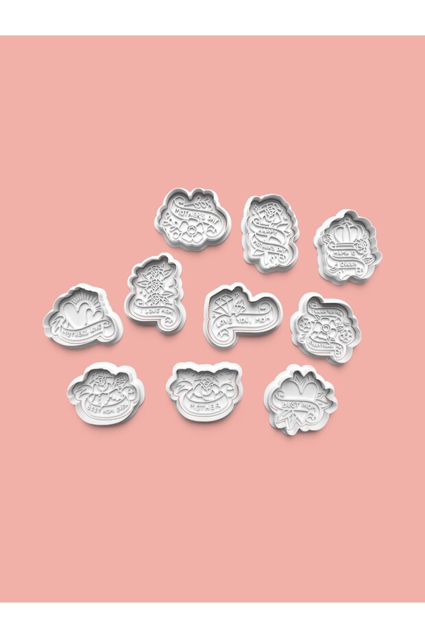 Mother's Day Cookie Mold and Sugar Dough Mold Set of 10