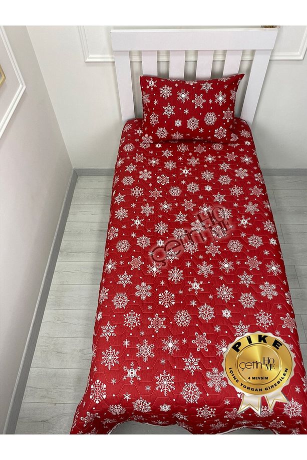 Çetinhome Tek Kişilik Kapitone Pike Seti 4 Mevsim Kar - 7