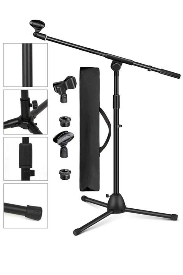 MS200 Üst Kalite Profesyonel Mikrofon Standı Sehpası Ayaklığı (Taşıma Çantası ve Tutacaklı) - 1
