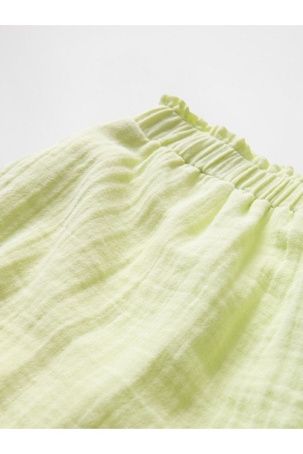 Kız Çocuk Sarı Crinkle Gauze Şort - 2