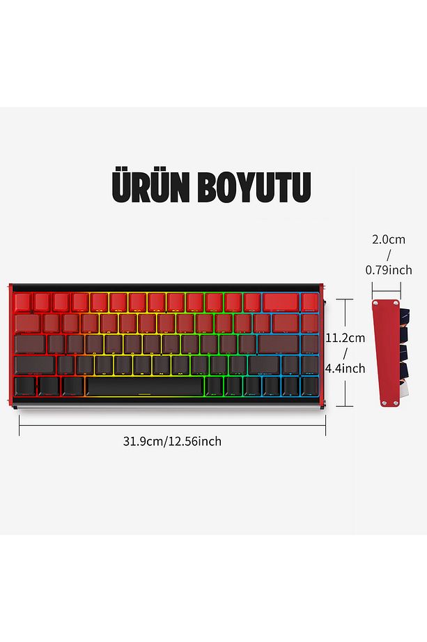 Alux 68 Max He- Kablolu Manyetik Switch Klavye- 8.000 Hz Alüminyum Gövde Argb - 5