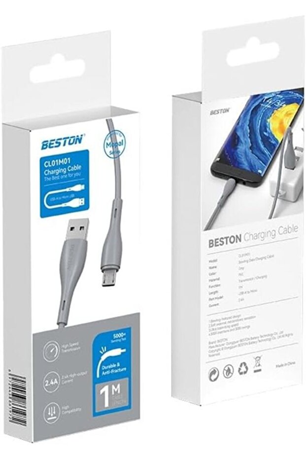 كابل مايكرو يو إس بي 1 متر 2.4 أمبير - 1