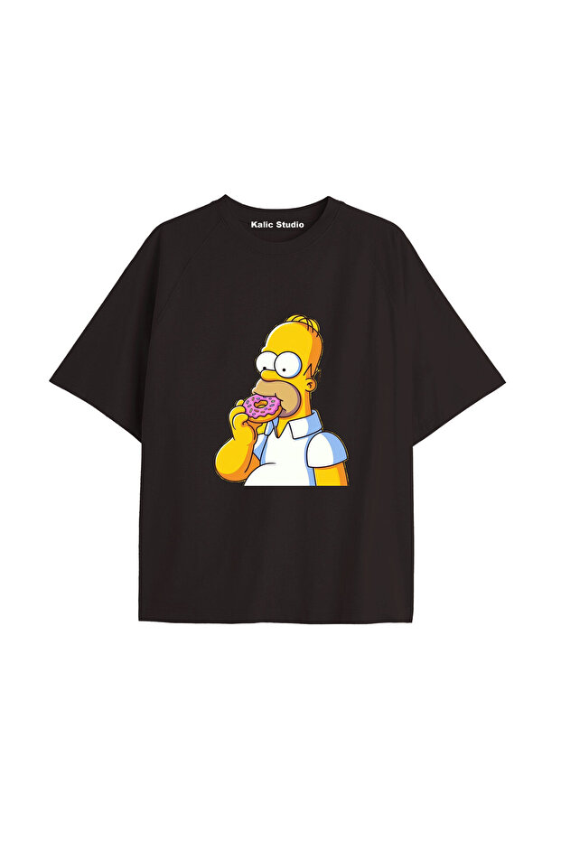 Y2K Vintage Simpson Printed Black T-Shirt Code 287