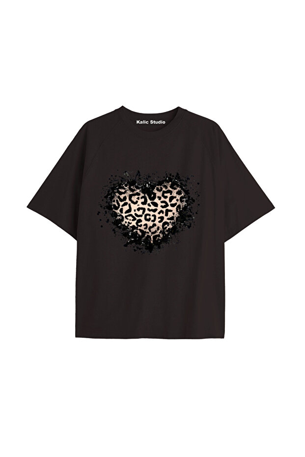 Y2K Vintage Leopard Printed Black T-Shirt Code 182