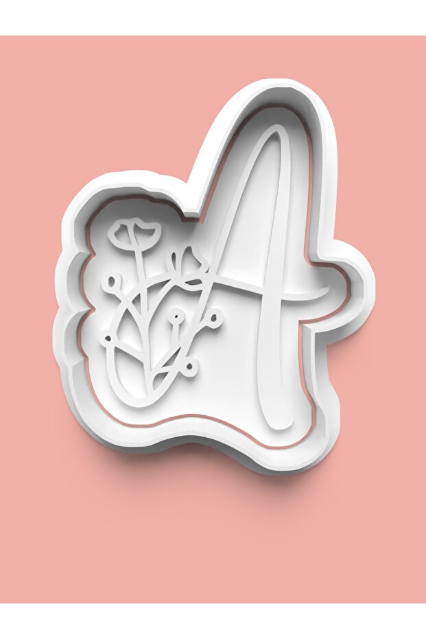 Flower Patterned Letter a Cookie Mold and Sugar Dough Mold
