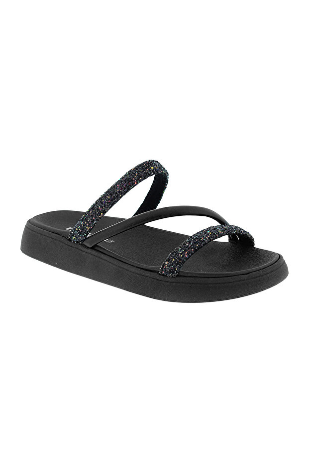 Ladies Flat Sandals Black | Made In Brazil