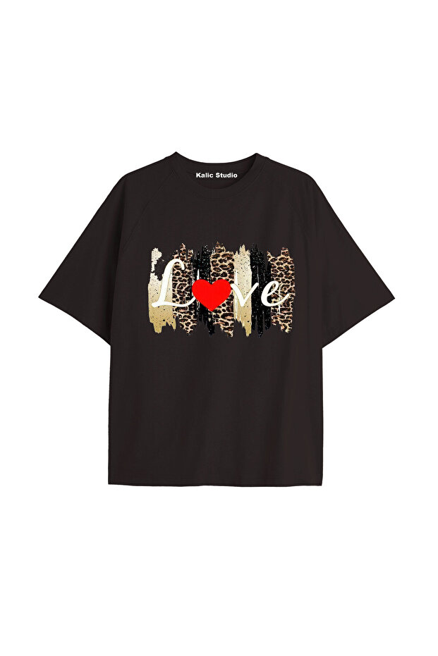 Y2k vintage Leopard Printed Μαύρο μπλουζάκι CODE 171