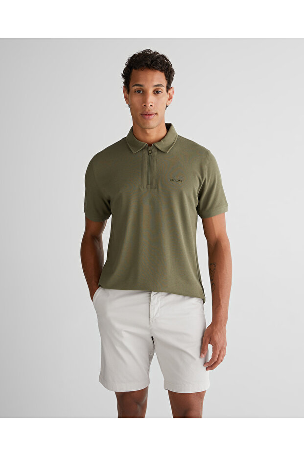 Erkek Yeşil Regular Fit Logolu Polo - 1