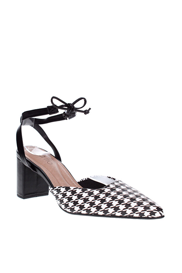 Ladies Mid Heel Sandals Black/White | Made In Brazil