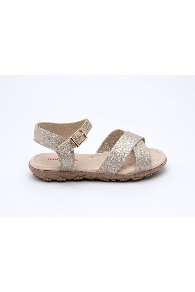Infant Girls Sandals With Back Strap Gold | Made In Brazil
