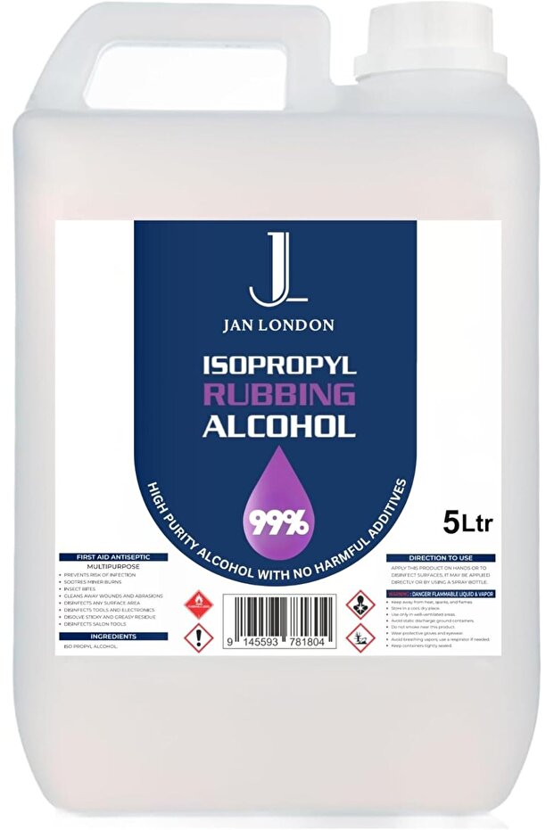 Isopropyl Rubbing Alcohol 99.9% 5L | High-Purity Multipurpose Cleaner for Home, First-Aid & More