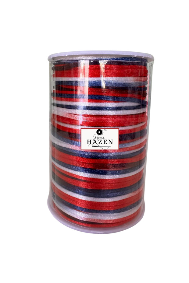 Knitting Yarn Neon Color Marbled Rat Tail Flush Yarn Bag Knitted Yarn Macrame 2 mm 100 Meters Red Blue