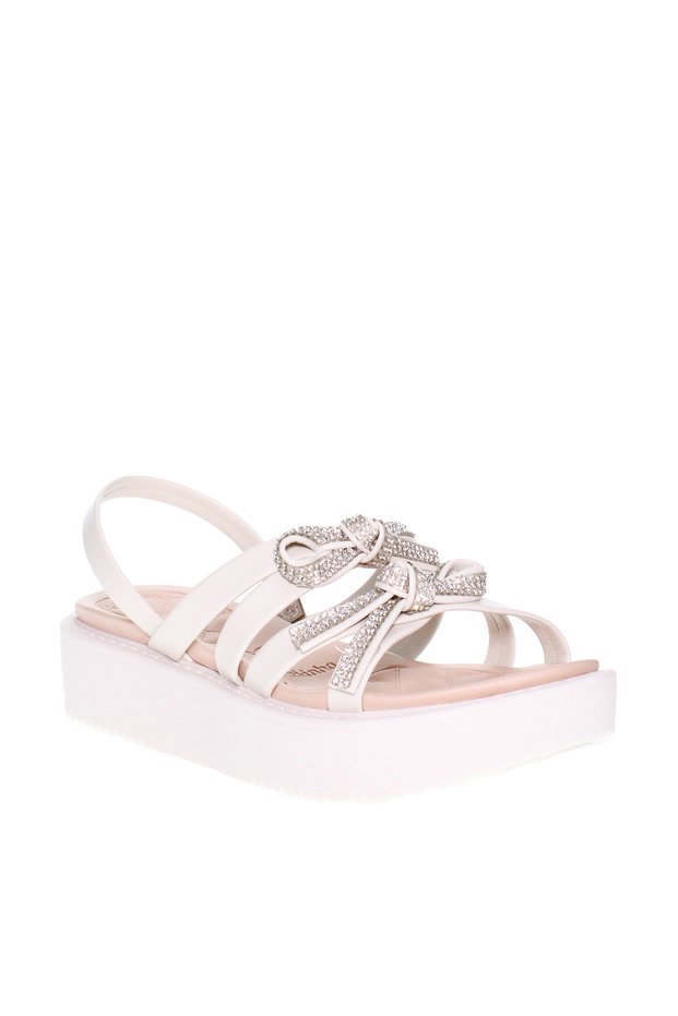 Pre Teen Girls Sandals With Back Strap Off White | Made In Brazil