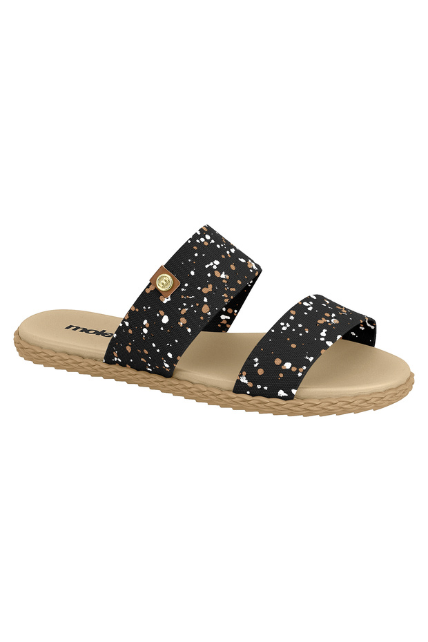 Ladies Flat Sandals Black | Made In Brazil
