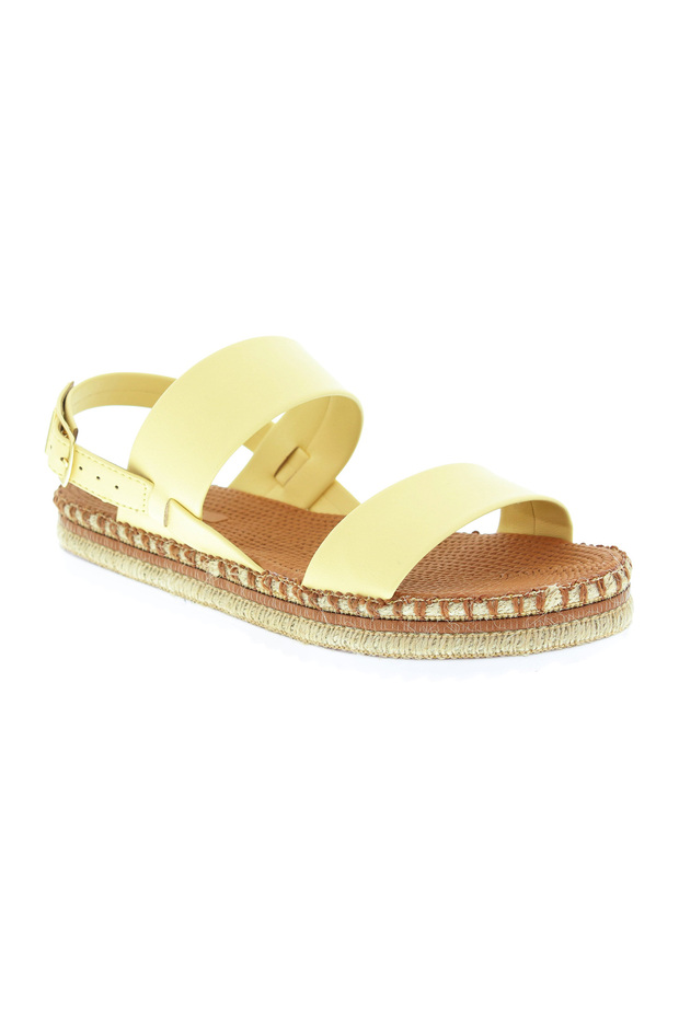 Ladies Sandals With Back Strap Yellow | Made In Brazil