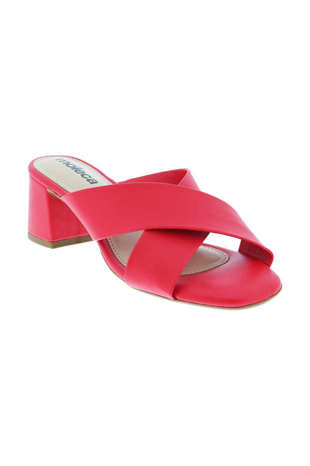 Ladies Mid Heel Sandals Red | Made In Brazil