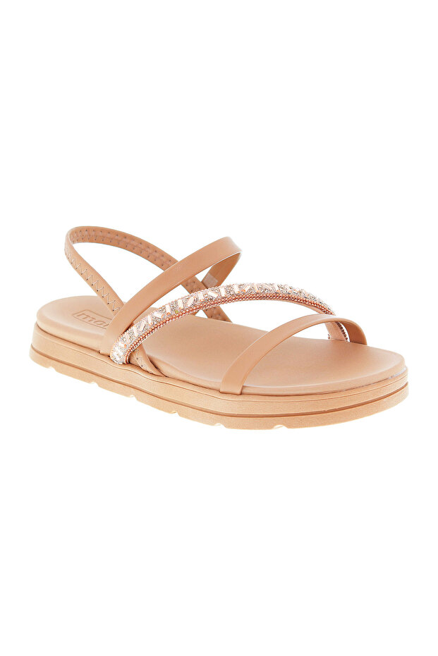 Ladies Sandals With Back Strap Nude | Made In Brazil