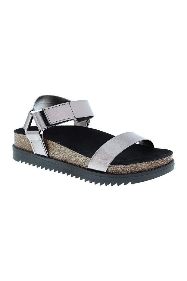 Ladies Sandals With Back Strap Pewter | Made In Brazil