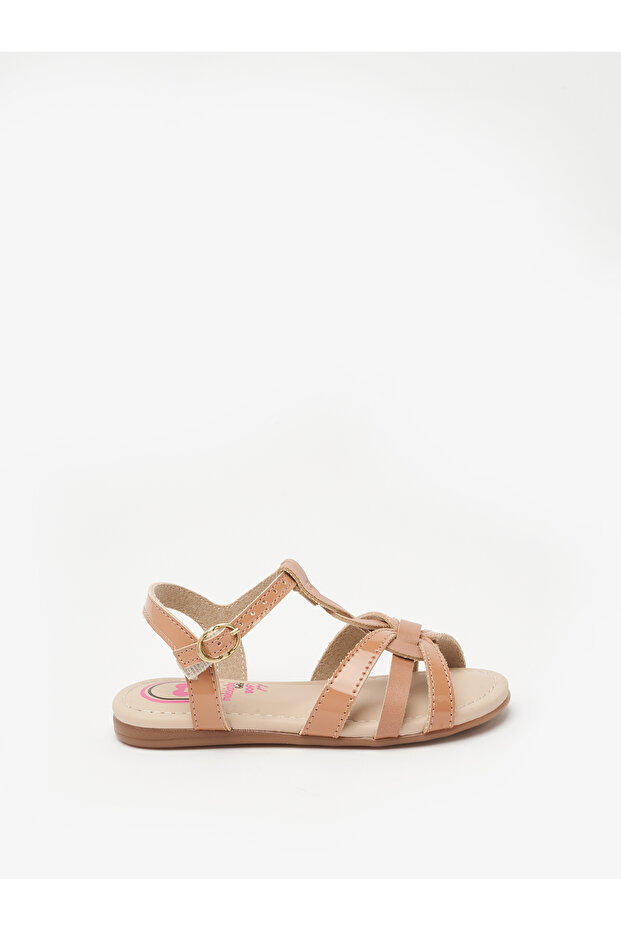 Girls Sandals With Back Strap Beige | Made In Brazil