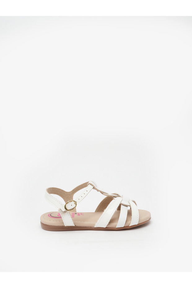 Girls Sandals With Back Strap White | Made In Brazil