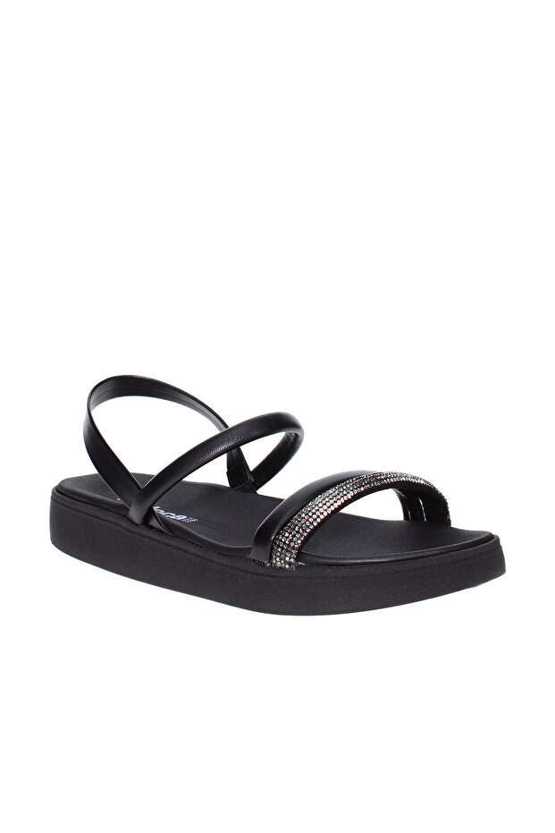 Ladies Flat Sandals Black | Made In Brazil