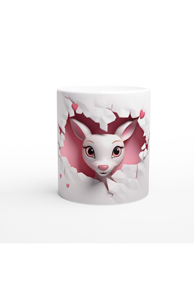 كوب مطبوع عليه شكل الكنغر اللطيف على شكل جدار ممزق - 1