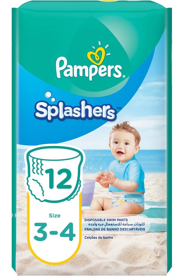 Splashers Swimming Diaper Pants, Size 3-4, 6-12 kg, Carry Pack, 12 Count