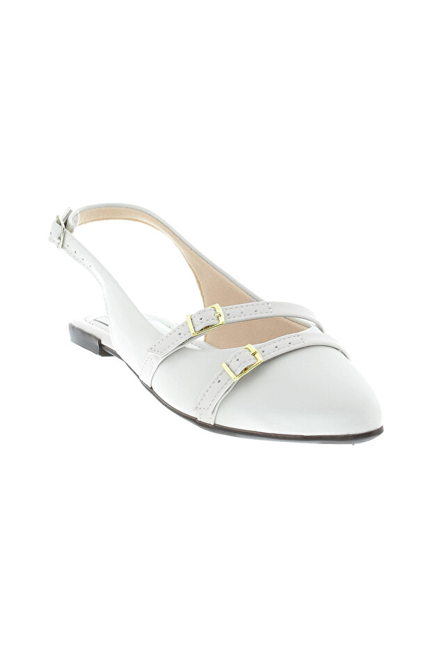 Ladies Sandals With Back Strap Off White | Made In Brazil