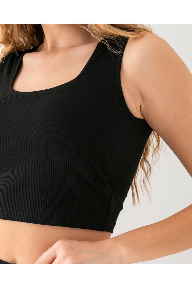 Square Neck Padded Crop Bra Top