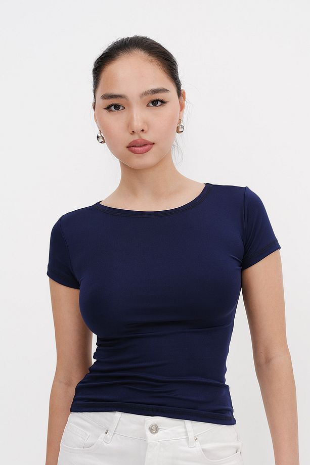 Bisiklet Yaka Basic T-shirt P0268-X5 - 2