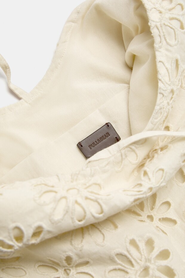 Çiçek detaylı kumaş omuz çantası - 6