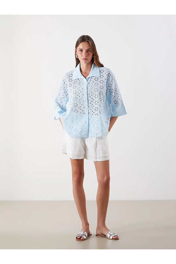 LCW Vision Ajurlu Oversize Kadın Gömlek - 2
