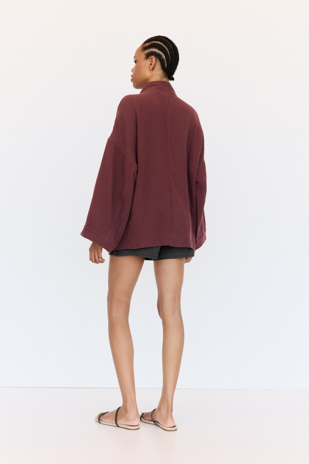 Dökümlü kimono ceket - 5