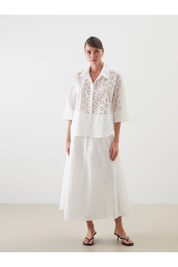LCW Vision Ajurlu Oversize Kadın Gömlek - 2