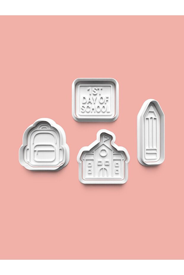 Starting School Cookie Mold and Sugar Dough Mold Set of 4