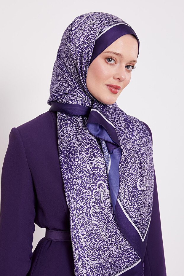 شال حرير هندي بنمط عرقي - 1